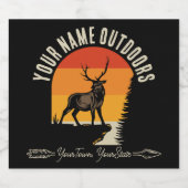 Jagd ADD NAME Außerhalb des Elk Wilderness Camp Bierflaschenetikett (Einzelnes Label)