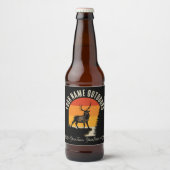 Jagd ADD NAME Außerhalb des Elk Wilderness Camp Bierflaschenetikett (Vorderseite)