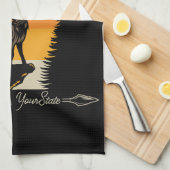 Jagd ADD NAME Außerhalb des Elk Wilderness Camp Geschirrtuch (Viertel Falte)