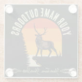 Jagd ADD NAME Außerhalb des Elk Wilderness Camp Glasuntersetzer (Rückseite)