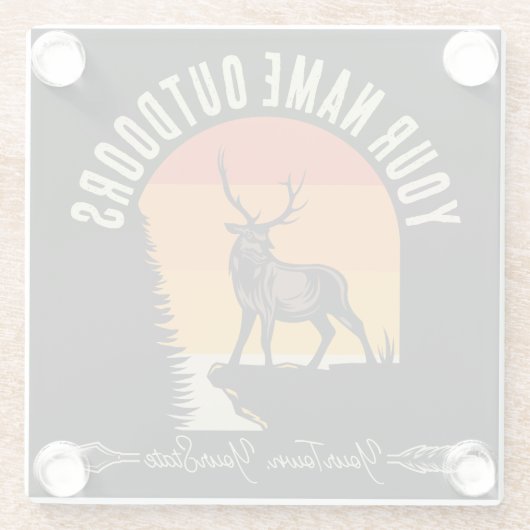 Jagd ADD NAME Außerhalb des Elk Wilderness Camp Glasuntersetzer (Rückseite)