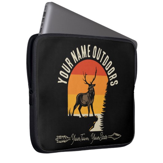 Jagd ADD NAME Außerhalb des Elk Wilderness Camp Laptopschutzhülle (Vorne Rechts)