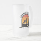 Jagd ADD NAME Außerhalb des Elk Wilderness Camp Mattglas Bierglas (VorderseiteRechts)