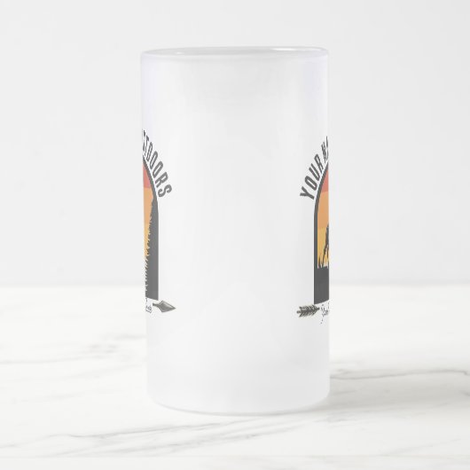 Jagd ADD NAME Außerhalb des Elk Wilderness Camp Mattglas Bierglas (Mittel)