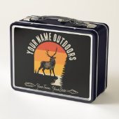 Jagd ADD NAME Außerhalb des Elk Wilderness Camp Metall Brotdose (Rückseite)