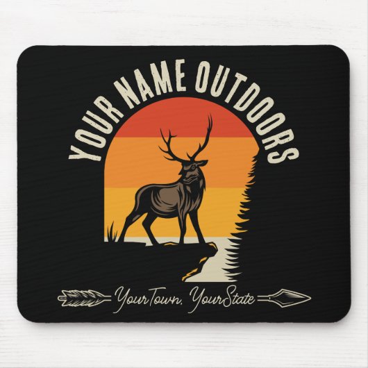 Jagd ADD NAME Außerhalb des Elk Wilderness Camp Mousepad (Vorne)