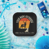 Jagd ADD NAME Außerhalb des Elk Wilderness Camp Pappteller (Party)