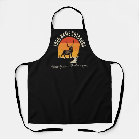 Jagd ADD NAME Außerhalb des Elk Wilderness Camp Schürze (Vorderseite)