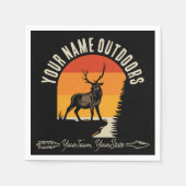 Jagd ADD NAME Außerhalb des Elk Wilderness Camp Serviette (Vorderseite)