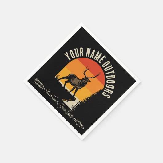 Jagd ADD NAME Außerhalb des Elk Wilderness Camp Serviette (Ecke)