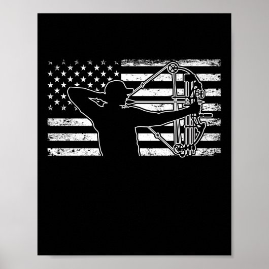 Jagd Archer American Flag Bowhill Huter Poster (Vorne)