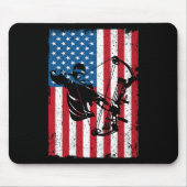Jagd Archer American Flag Bowhunting Bowhunter Mousepad (Vorne)