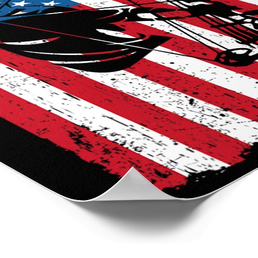 Jagd Archer American Flag Bowhunting Bowhunter Poster (Ecke)