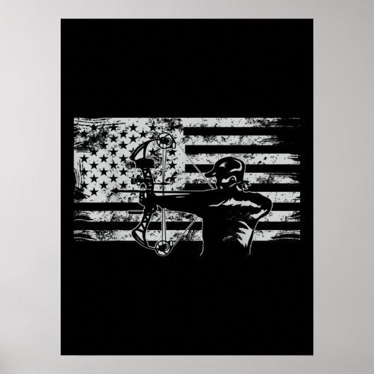 Jagd Archer American Flag Bowhunting Jagen Poster (Vorne)