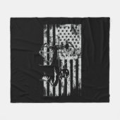 Jagd Archer Amerikanische Flagge Bowhing Junter Me Fleecedecke (Vorderseite (Horizontal))