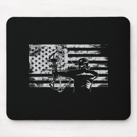 Jagd Archer Amerikanische Flagge Bowhing Junter Me Mousepad (Vorne)