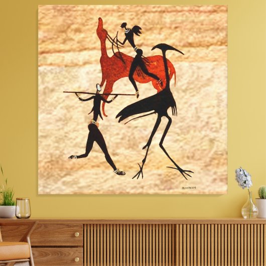 Jagd auf Bushmen Leinwanddruck (Insitu (Wohnzimmer))