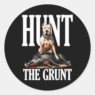 Jagd auf den Grunt-Hund mit dem Dogo-Argentino-Hun Runder Aufkleber