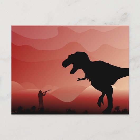 Jagd auf Dinos Postkarte (Vorderseite)