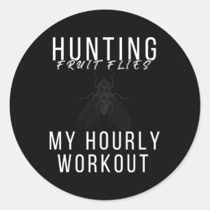 Jagd auf Fruchtfliegen - Jagd auf Fruchtfliegen Runder Aufkleber
