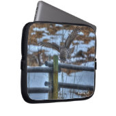 Jagd auf Große Grauschnecke Raptor Winter Wildlife Laptopschutzhülle (Vorne Rechts)