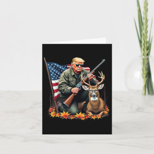 Jagd auf Hirsch Jahreszeit Vintag Trump US-Flagge Karte