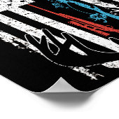 Jagd auf Hirsch unter amerikanischer Flagge Poster (Ecke)