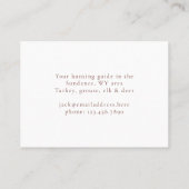 Jagd auf Hirschantler Stag Beruflich Visitenkarte (Rückseite)