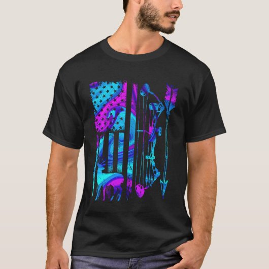 Jagd auf Hirsche, die US-amerikanische Flaggenpatr T-Shirt (Vorderseite)