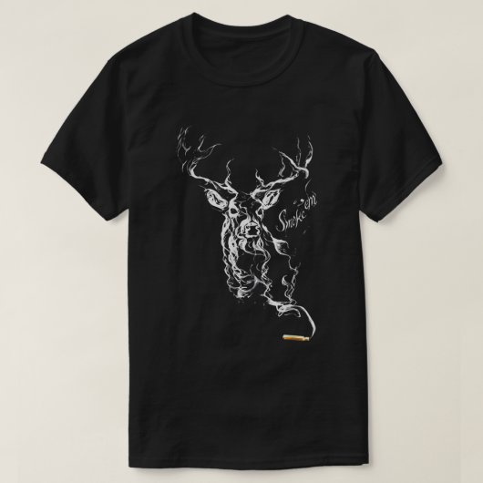 Jagd auf Hirsche Rauchkugel Rauch em Jagd Hirsche T-Shirt (Design vorne)