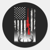 Jagd auf Hirsche Runder Aufkleber (Vorderseite)