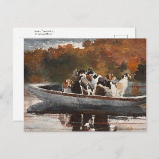Jagd auf Hunde im Boot durch Winslow Homer Postkarte (Vorne/Hinten)