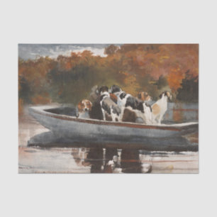 Jagd auf Hunde im Boot durch Winslow Homer Seidenpapier