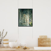 Jagd auf Hunde und Männer auf einen Baum Poster (Küche)