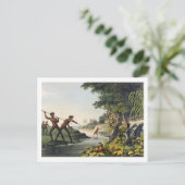 Jagd auf Kangaroo, Aborigines in New South Wale Postkarte (Stehend Vorderseite)