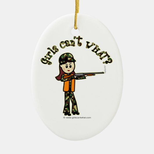 Jagd auf leichte Mädchen Keramik Ornament (Vorne)