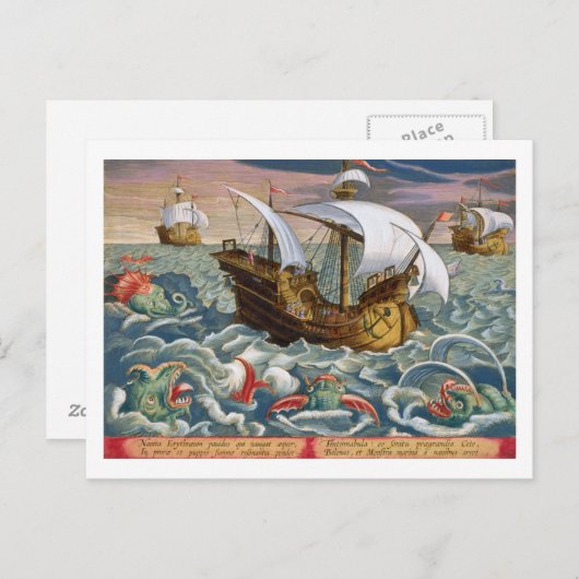 Jagd auf Meerestiere, Platte 84 von 'Venationes F Postkarte (Vorne/Hinten)