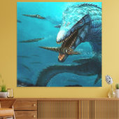 Jagd auf Mosasaurus Leinwanddruck (Insitu (Wohnzimmer))