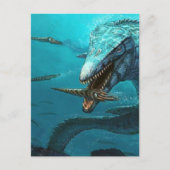Jagd auf Mosasaurus Postkarte (Vorderseite)