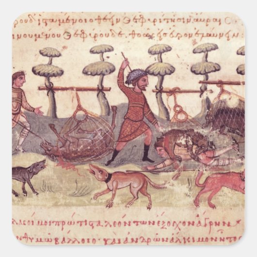 Jagd auf Netze Quadratischer Aufkleber (Vorderseite)