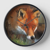 Jagd auf Rotfuchs Ölmalerei Kunst Uhr (Vorderseite)