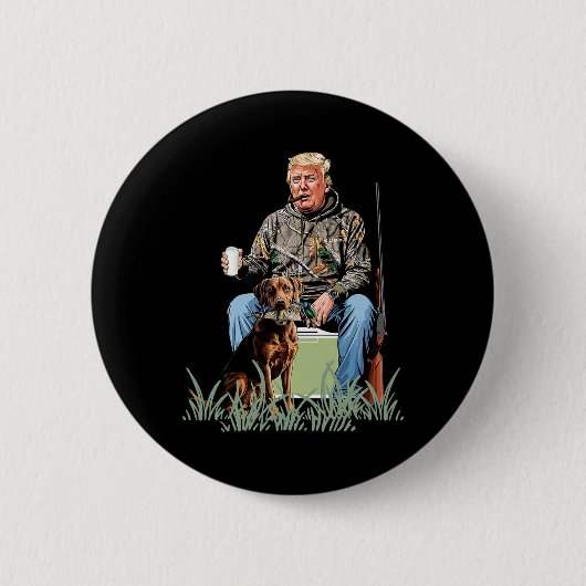 Jagd auf Trump Camouflage Funny Duck Jagdsaison Button (Vorderseite)