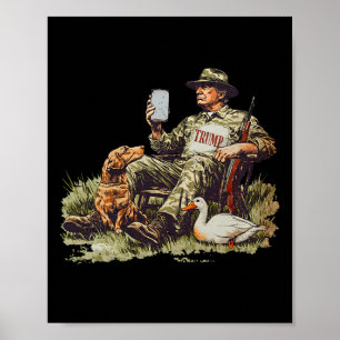 Jagd auf Trump Camouflage Funny Duck Jagdsaison Poster