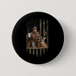 Jagd auf Trump Camouflage US-Flagge Hirschjagd Mee Button