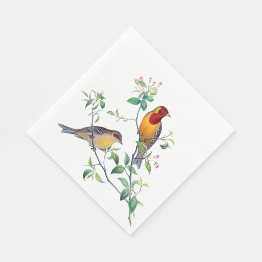 Jagd auf Vögel in Branchen Serviette (Ecke)