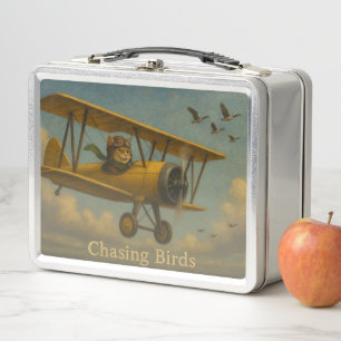 Jagd auf Vogelmetall-Lunchbox Metall Brotdose