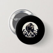 Jagd Bären Retro Hunde Hoden Jagd Hound Button (Vorne & Hinten)