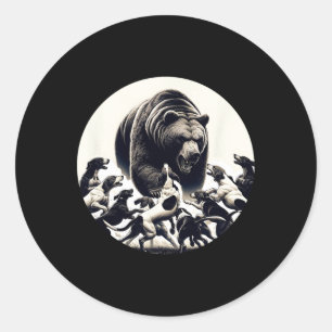 Jagd Bären Retro Hunde Hoden Jagd Hound Runder Aufkleber