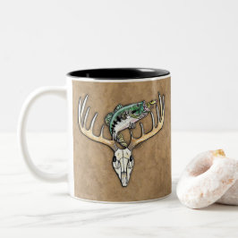 Jagd Bass Jump Hirschschädel Zweifarbige Tasse