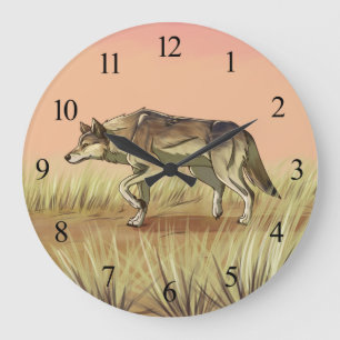 Jagd bei Sonnenaufgang Große Wanduhr